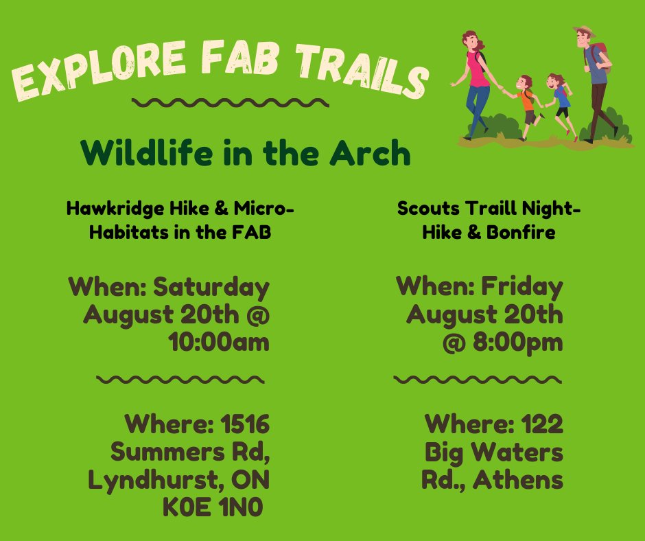 FABiosphere's tweet photo. The Explore FAB Trails event is happening this week!

Join us for two incredible guided hikes this Saturday and learn more about the unique habitats and wildlife of the FAB Region 🐸🌲🐞

To register and learn more, please visit: https://t.co/RLGM8pF714 https://t.co/LjQHJd2m3P