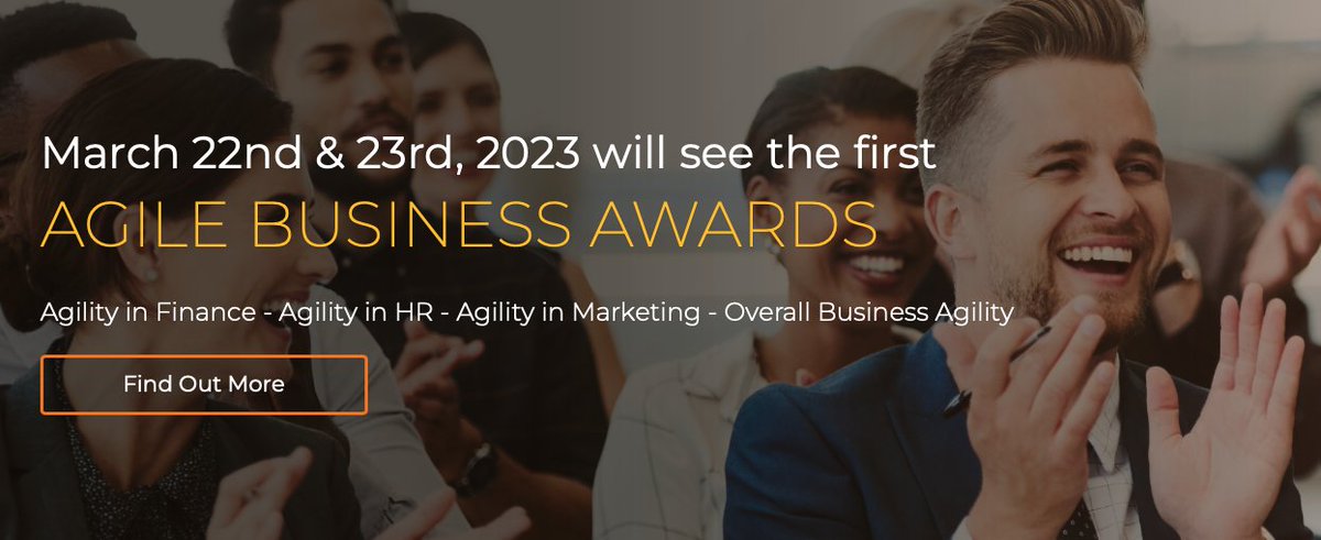 So excited to be involved in the Agile Business Awards with <a href="/Agile_Biz/">Agile Business Consortium</a> 
Pass the word 😀
#AgileMarketing #AgileHR #AgileFinance #BusinessAgility
bit.ly/3zZC8DO