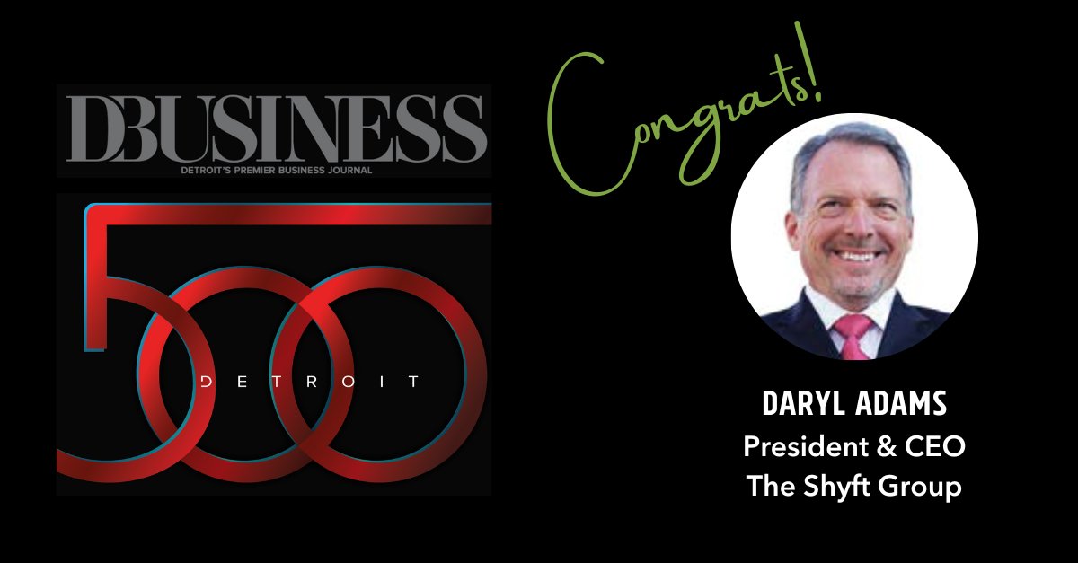 LLYC_US's tweet photo. Congrats to @TheShyftGroup President and CEO Daryl Adams for being named to the Detroit 500 list by @dbusiness. Lambert is proud to work with the innovative leaders at #TheShyftGroup to help drive bottom line outcomes for their business.
#ClientSpotlight #DetroitLeadership https://t.co/QZZCyG34Az