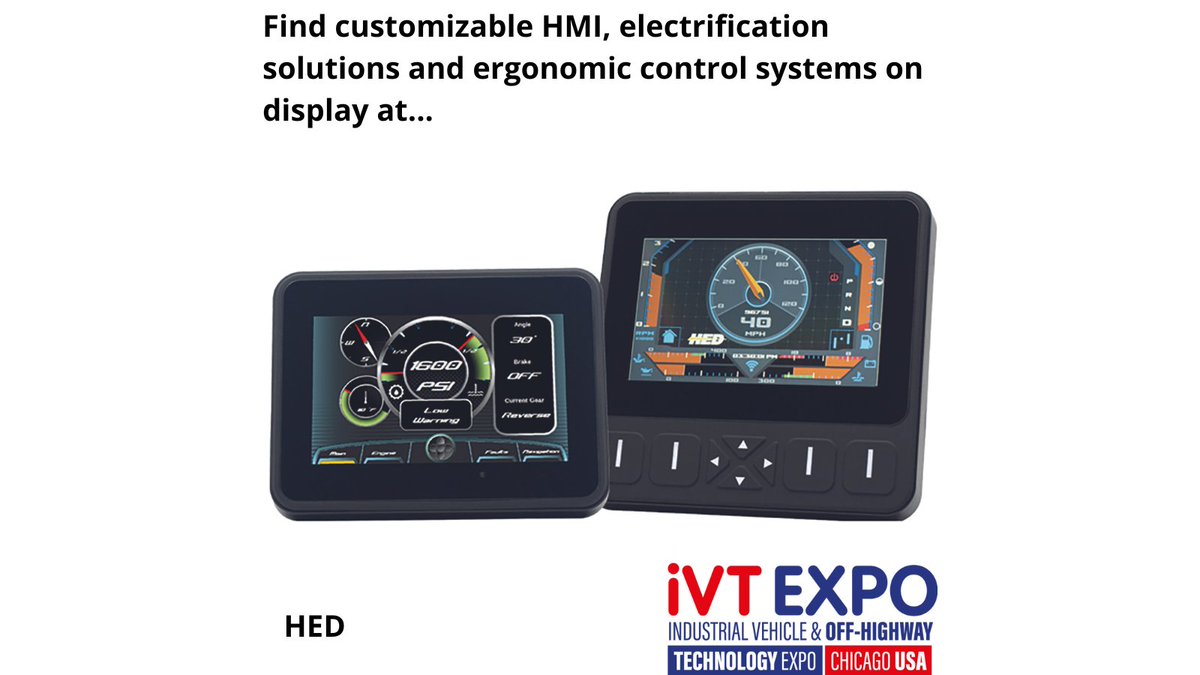 ivtexpo's tweet photo. Discover customizable #HMI display and #telematics with @HED_Inc - at #iVTExpoUSA – 📆 August 31 &amp; September 1, in Chicago!

Learn more: https://t.co/MWVHw0EVgq  

Register for your FREE Expo pass: https://t.co/vC1NguxNyx #Bluetooth #Ethernet. https://t.co/kpNhDEGBwa