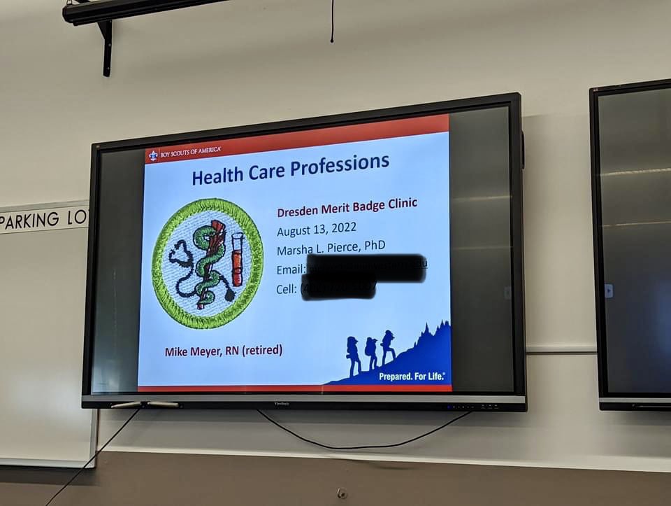 MWUPharmacology's tweet photo. Pharmacology faculty @MarshaPiercePhD taught the #HealthCareProfessions #MeritBadge at the annual #DresdenGeneratingStation #MeritBadgeClinic for #RainbowCouncil. @boyscouts https://t.co/JM1k4qM1Oa