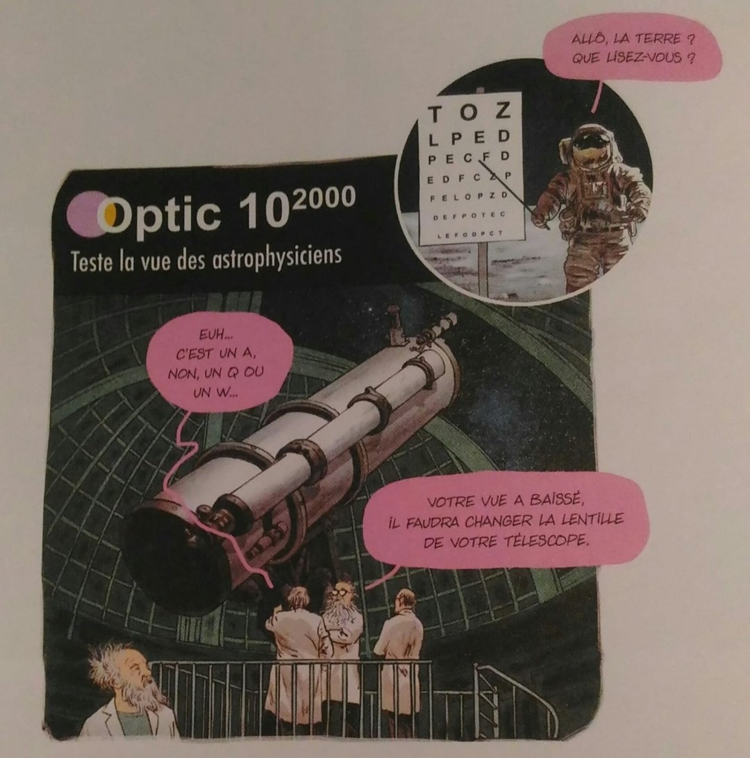 EricLagadec's tweet photo. Et voici comment on règle les télescopes! Le sachiez vous? (Source "Faut pas prendre les cons pour des gens 02") https://t.co/10GWfczls4
