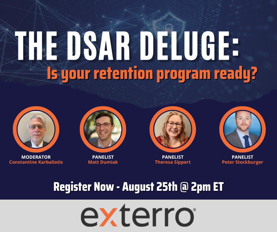 Employee data requests are coming - it's critical to understand retention requirements to respond efficiently and defensibly. Register now  and we'll show you how to make sure you're prepared. Brought to you by <a href="/Exterro/">Exterro Inc.</a> bit.ly/3AkaYJ8