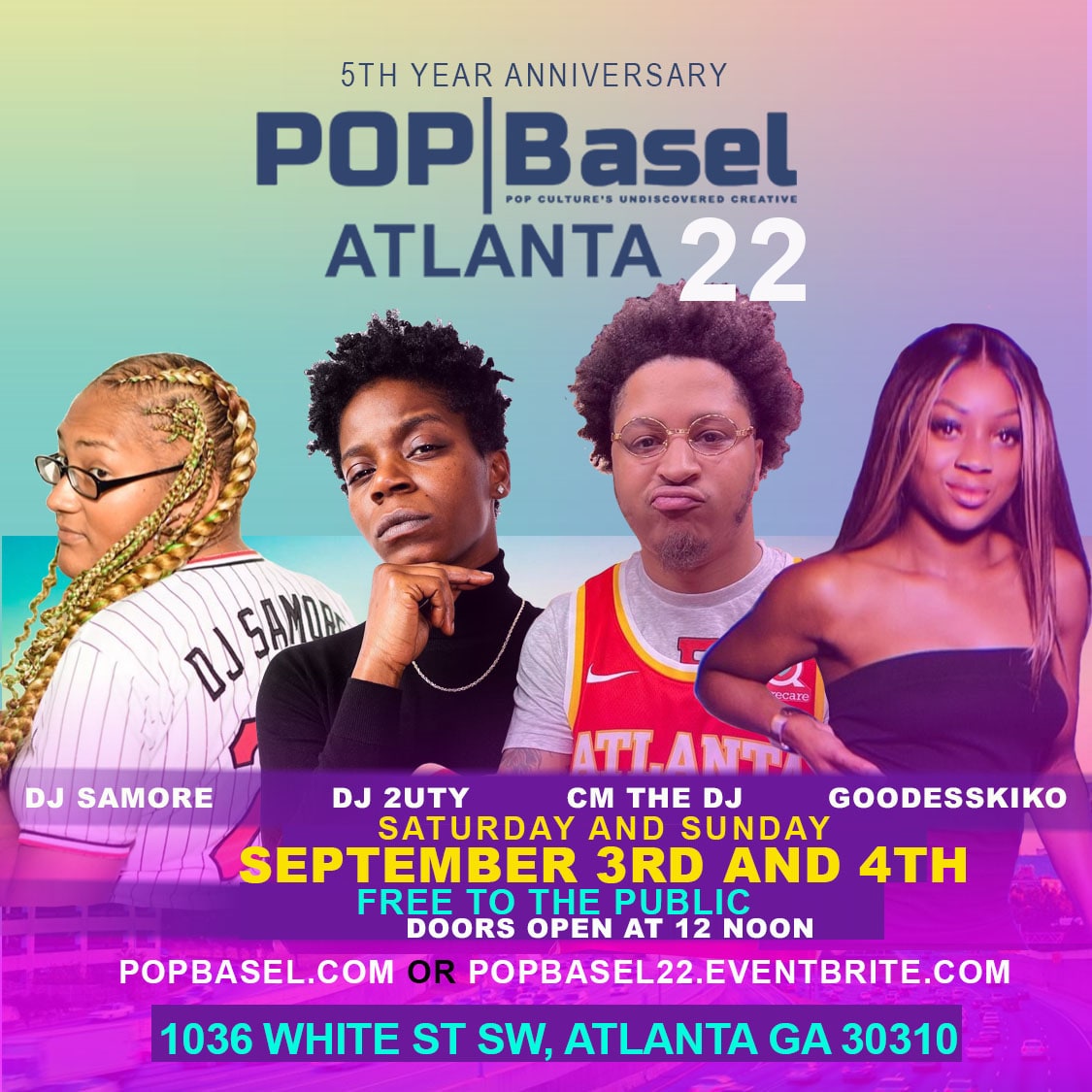 KingPopDesign's tweet image. THIS YEARS POP BASEL VIBE CREATORS......@thisisdjsamore @dj2uty @cmthedj @goddesskiko GET TO KNOW THEM....GO TO THEIR PARTIES......#SALUTETHEDJS
#POPBASEL
#ATLANTA 
#ART
#FASHION
#BRANDS
#LIVEDJS
#FESTIVAL 
#POPUP............RSVP.....POPBASEL.COM OR POPBASEL22.EVENTBRITE.COM