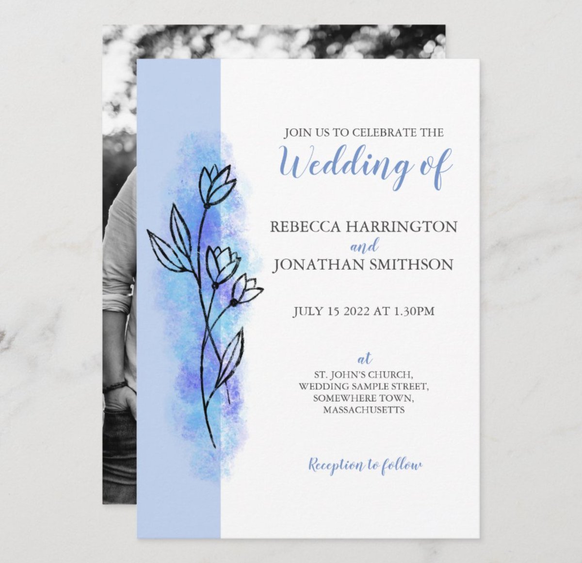 ArtasticD's tweet photo. Thinking of a blue themed wedding? Look at my Dusky Blue Flower Wedding collection of invitations/stationery and get an amazing 50% Off with code MADEATZAZZLE https://t.co/qllYljWYjt via @zazzle 
#weddingseason #duskyblue #Flowers #invitations #50off https://t.co/usUbdNxyCE