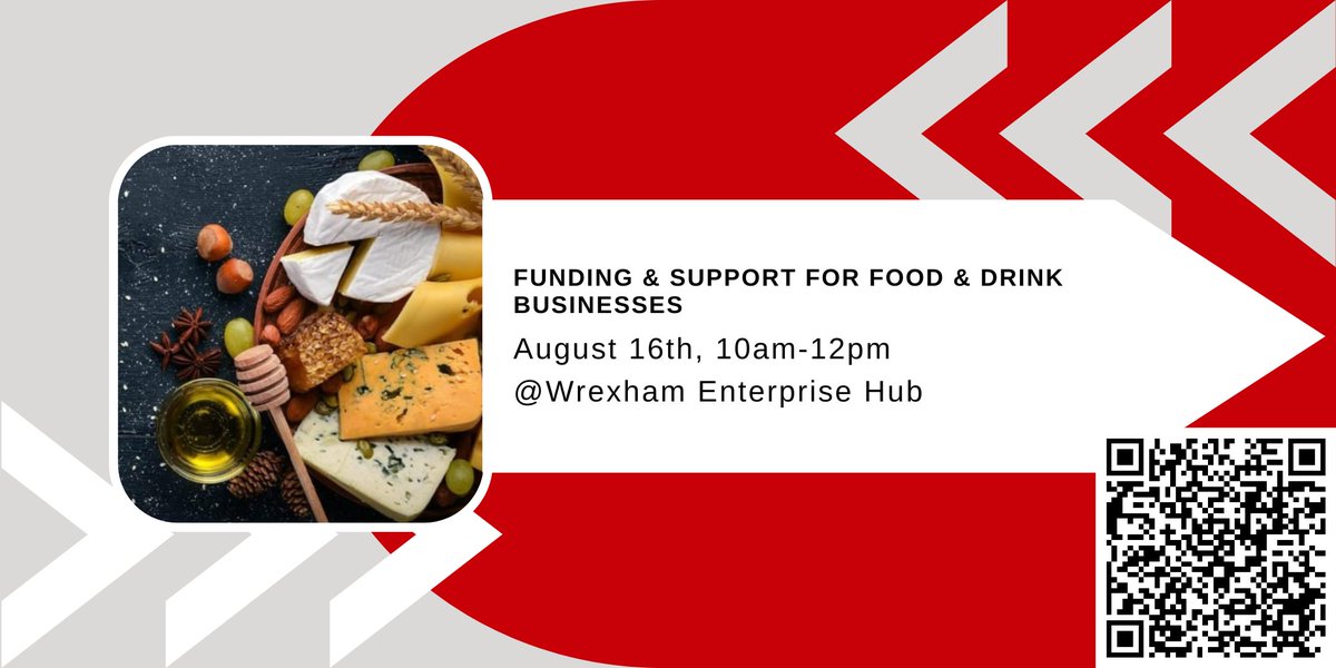Funding, mentoring &amp; connections for food and drink businesses! Join us tomorrow from 10am at our Wrexham Hub to find out more! eventbrite.co.uk/e/funding-supp…