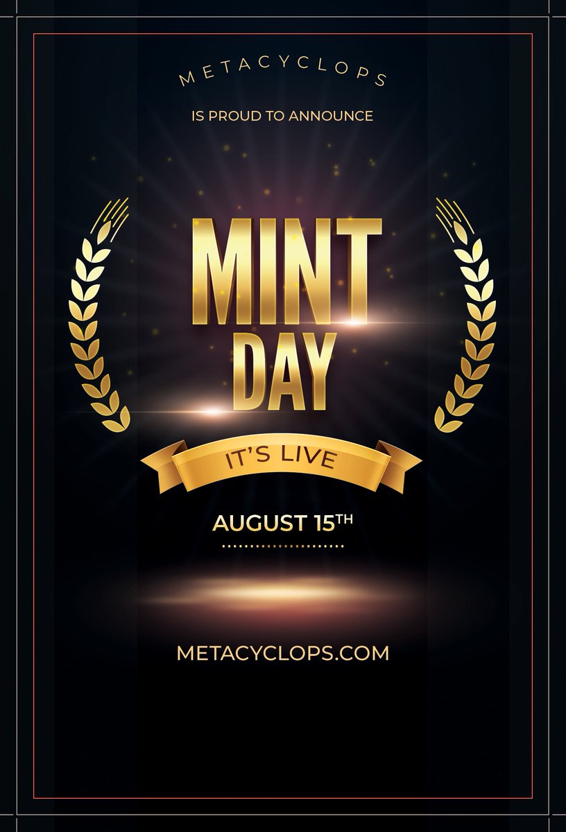 MetaCyclops's tweet image. YES , The Day is FINALLY HERE . MINTING IS LIVE !!
🎉🍕
-Go To  metacyclopsnft.com and click on "Mint" option on the Menu
- First you have to MINT your OGVIP 
- After Getting a successful Txn , then you can come back and Mint your FREE 3D MetaCyclops  

#NFTs #NFTDrop #P2E