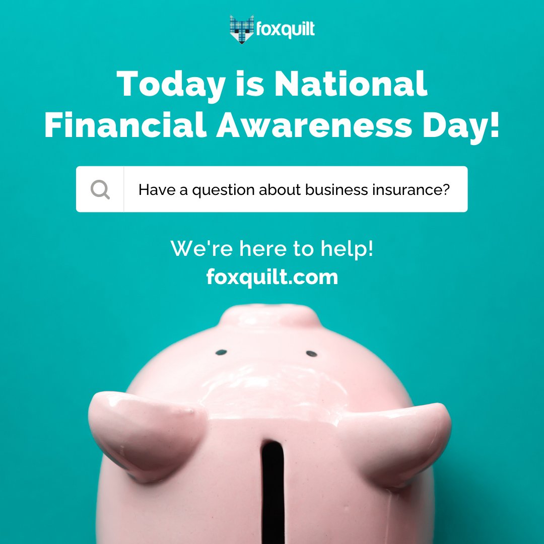 Today is #NationalFinancialAwarenessDay! 💸 Foxquilt is always striving to help make insurance easier for business owners. To continue spreading awareness, here's a handy blog on which coverages you need: hubs.la/Q01jsbmg0