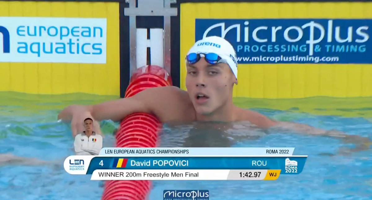 kylesockwell's tweet photo. David Popovici just went broke the World Junior Record in the 200 Freestyle with a 1:42.97...THIS KID IS INSANE!!!! π€― https://t.co/jIQFZZeP2p
