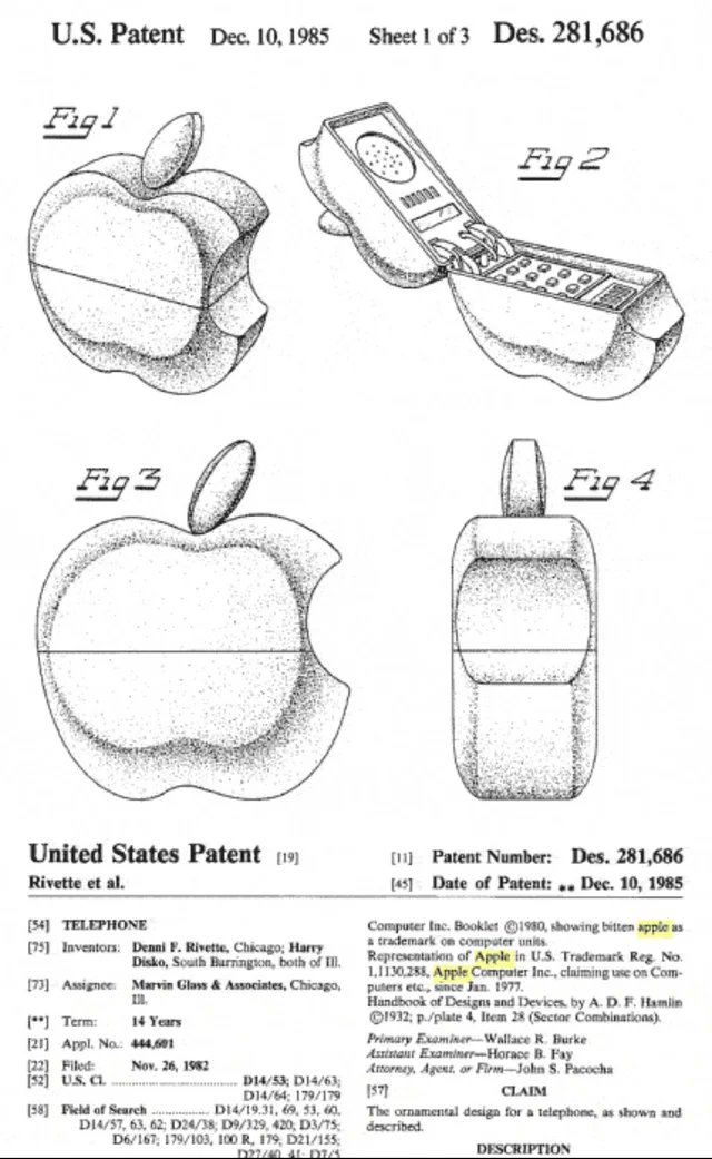 TickerHistory's tweet photo. Apple $AAPL Phone Patent (1985) https://t.co/yzySQWB3Fh
