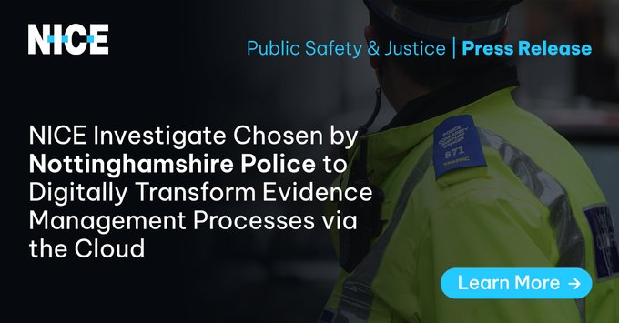 NICE_PublicSafe's tweet photo. .@nottspolice is deploying the NICE Investigate #DigitalEvidenceManagement solution to improve officer efficiency & community safety by digitally transforming how it is managing growing volumes of #digitalevidence. https://t.co/rRdmoA1hml
#digitaltransformation #police #policing https://t.co/2l1JRZHRO3
