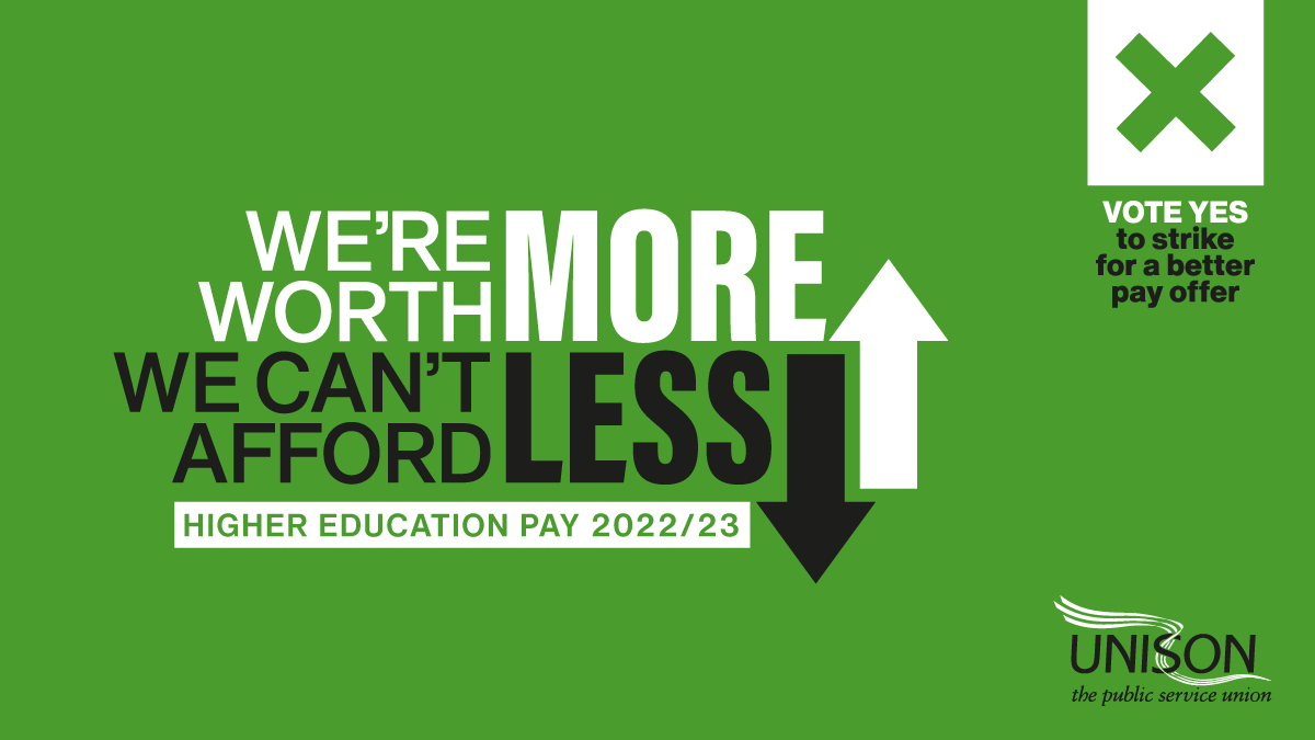 unisonHulluni's tweet photo. The HE pay ballot closes on Friday 26 August. Post your ballot paper as soon as possible. Your vote is important to send a strong message that you deserve better.

#WereWorthMore https://t.co/j7Ipg1cefL