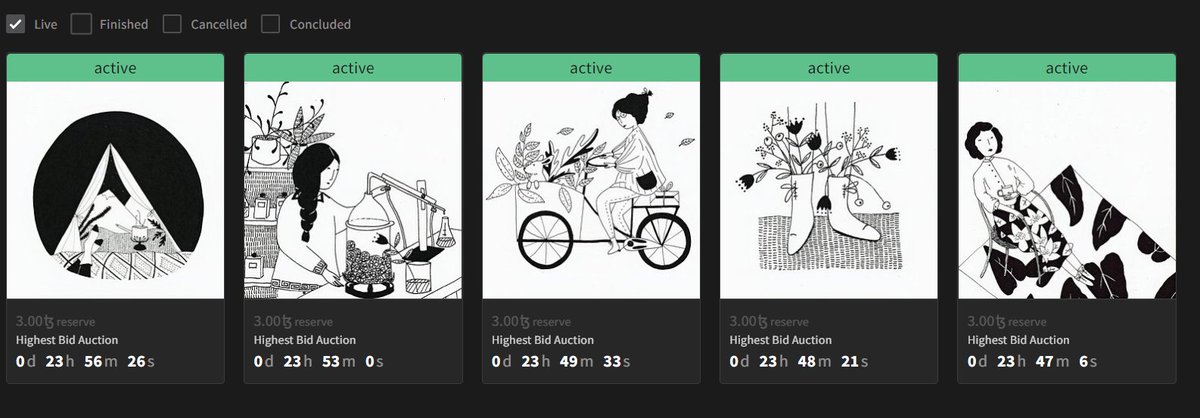 FIVE 1/1 [: LONELY ME :] is on auction <a href="/objktcom/">objkt</a> for next 24 hours 👩‍🎨 . starting bid 3 #tezos  only ! #nft 
objkt.com/auction/e/eDy1…
objkt.com/auction/e/nDdQ…
objkt.com/auction/e/kN01…
objkt.com/auction/e/kN01…
objkt.com/auction/e/MmGd…