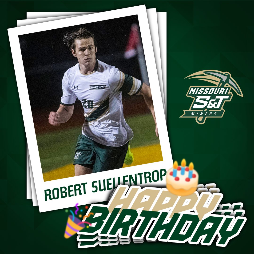 Miners_MSOC's tweet photo. RT to help us wish Robert Suellentrop a Happy Birthday! 🎊🎂

#MinerPride https://t.co/TThbbhchVx