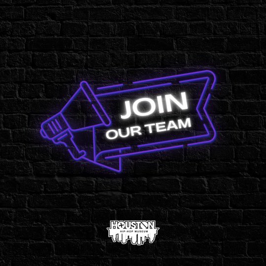 HTXHipHopMuseum's tweet photo. HIRING: We're looking to add some more people to join our team! 

We're looking for passionate people/creatives to assist us in taking our initiative to the next level. 🤘🏾🔥

If you're interested or know someone that is, please send your resume to info@htxhiphopmuseum.org https://t.co/5IzMXKc8Zs