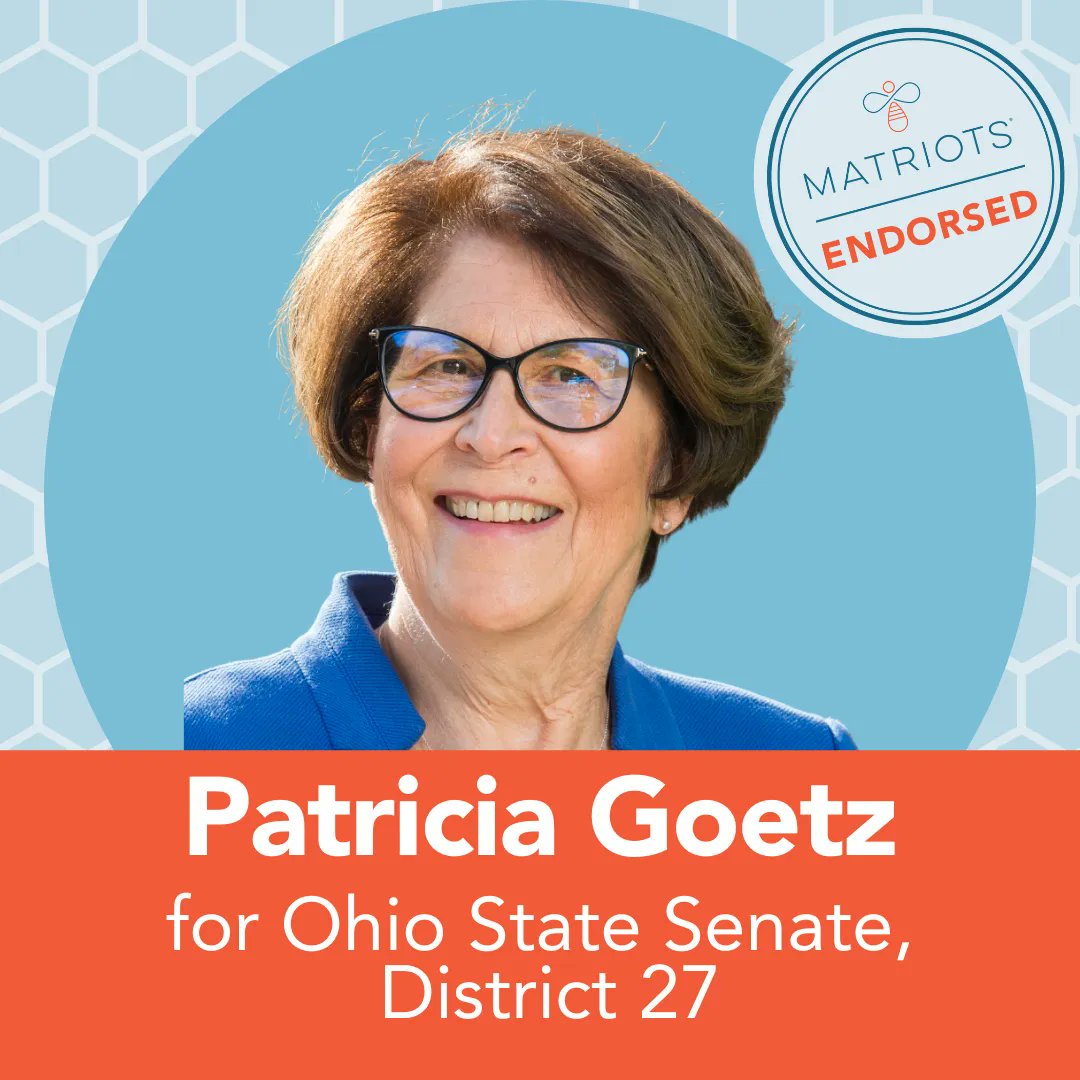 ElectDrGoetz's tweet photo. Iβm honored to receive @MatriotsOhio endorsement. We desperately need more women in office in Ohio. Grateful for their work and excited to fulfill their mission by winning this November! #MatriotsOhio #ElectWomen #VoteMatriots https://t.co/KeUZqvLFm9