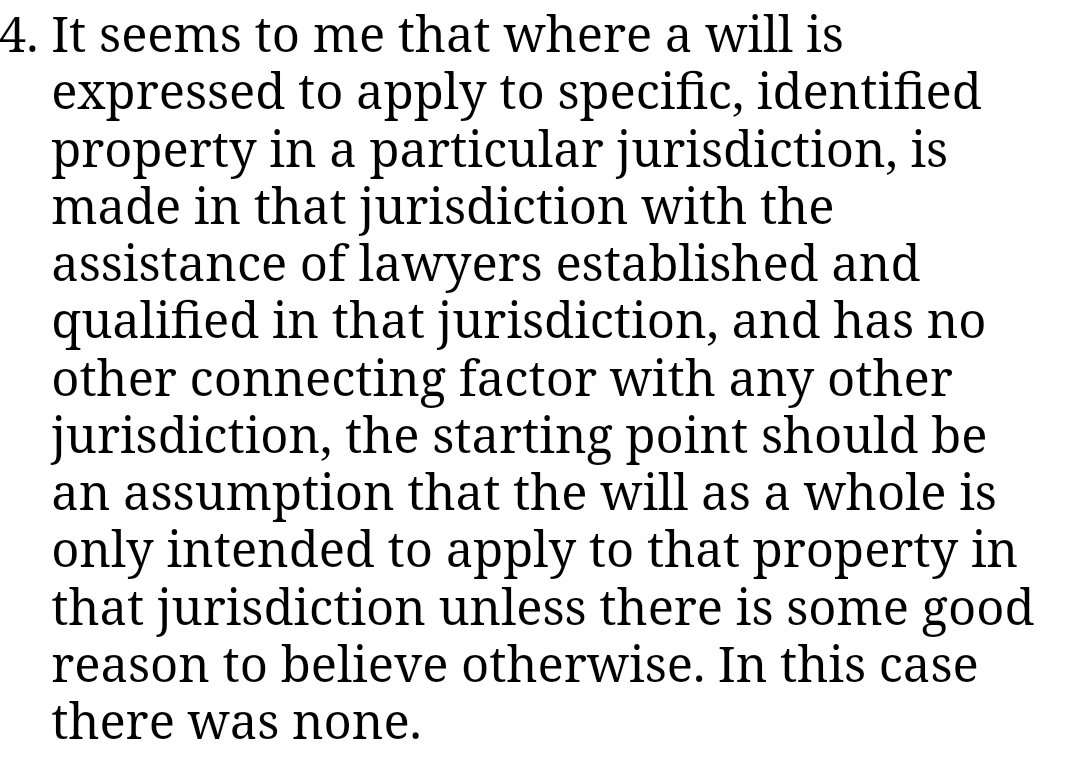 Judgment on appeal in Sangha v Sangha dealing with the often tricky question of whether or not a revocation clause in a foreign will has revoked a will made in another jurisdiction bailii.org/ew/cases/EWHC/…