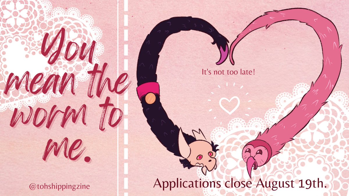 tohshippingzine's tweet photo. It's not too late to apply! There is ONE WEEK left! 

❤️Artists: https://t.co/NbjM52IxfG
💝Writers: https://t.co/eVsQautK06
❣️ Merch: https://t.co/nLmDD4Gpbf https://t.co/bWsJstmDf7