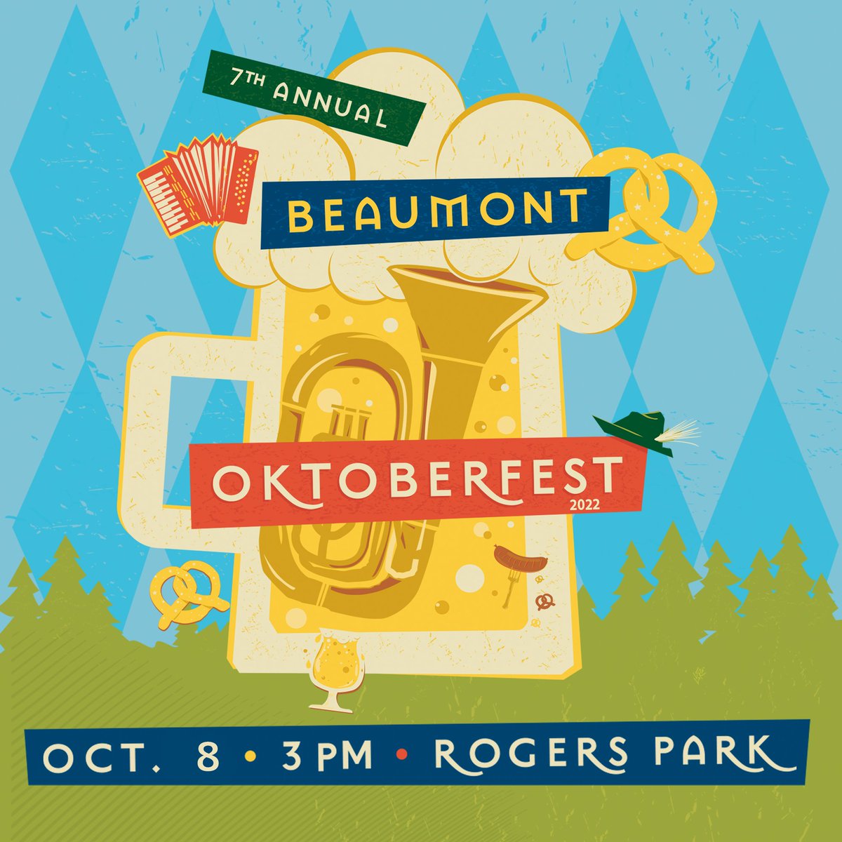 beaumontevents's tweet photo. Mark your calendars! 🥨🎺🍻The City of Beaumont Oktoberfest returns to Rogers Park on Saturday, October 8 featuring live music  by headliner Blue Water Highway, Mud Flats, Paul Childers The TubaMeisters, and JAM DJ Productions! 

Get more details at https://t.co/T3gm5maYdl https://t.co/GO6CUc4C1t