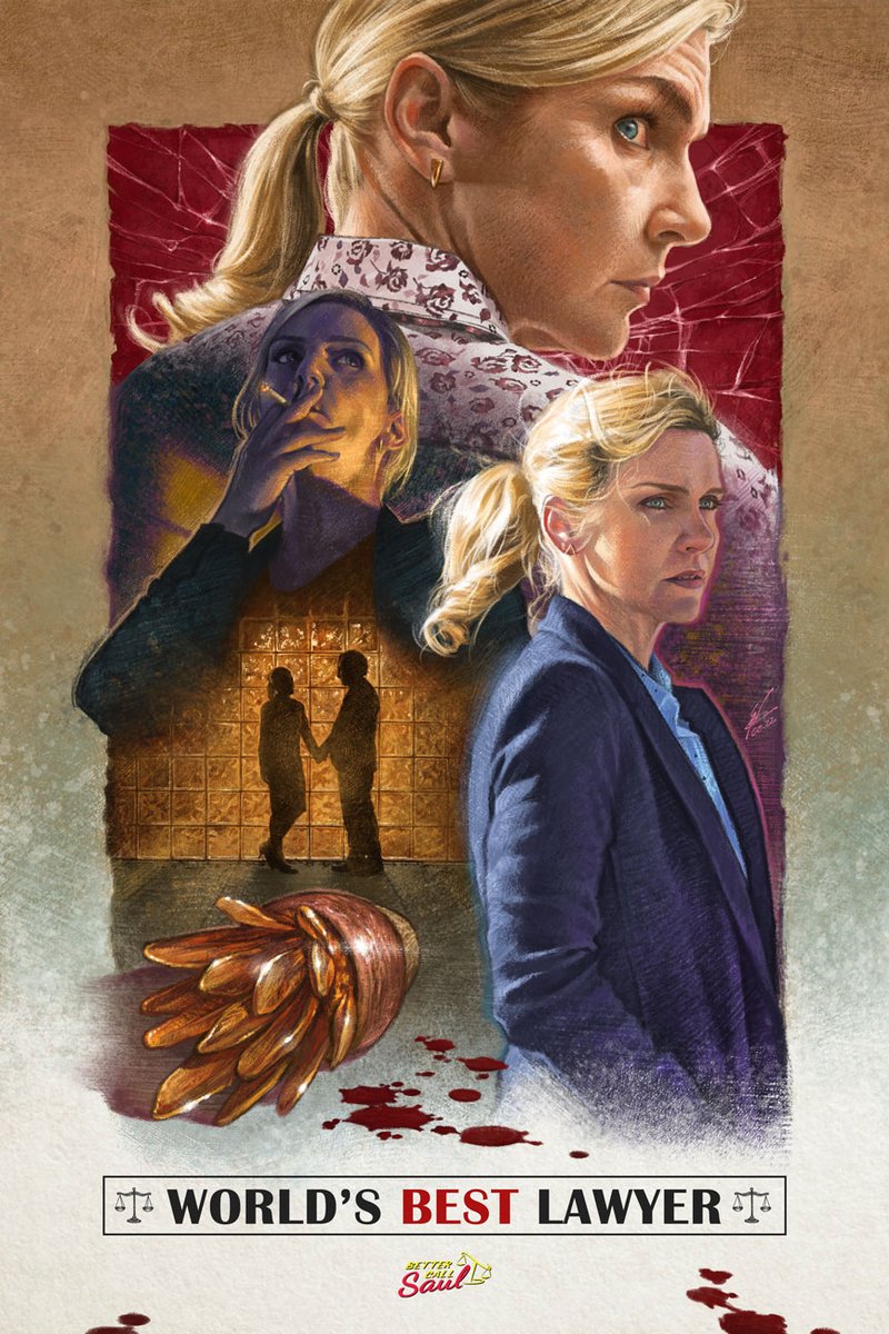 WolfgangLeBlanc's tweet photo. Ahead of the last episode of #BetterCallSaul I wanted to properly honour one of the greatest characters I've had the pleasure of seeing in modern storytelling.

Here's a tribute/poster I illustrated of the mighty #KimWexler. All hail the great @RheaSeehorn! 👑👑👑 https://t.co/jj2EusKDpQ