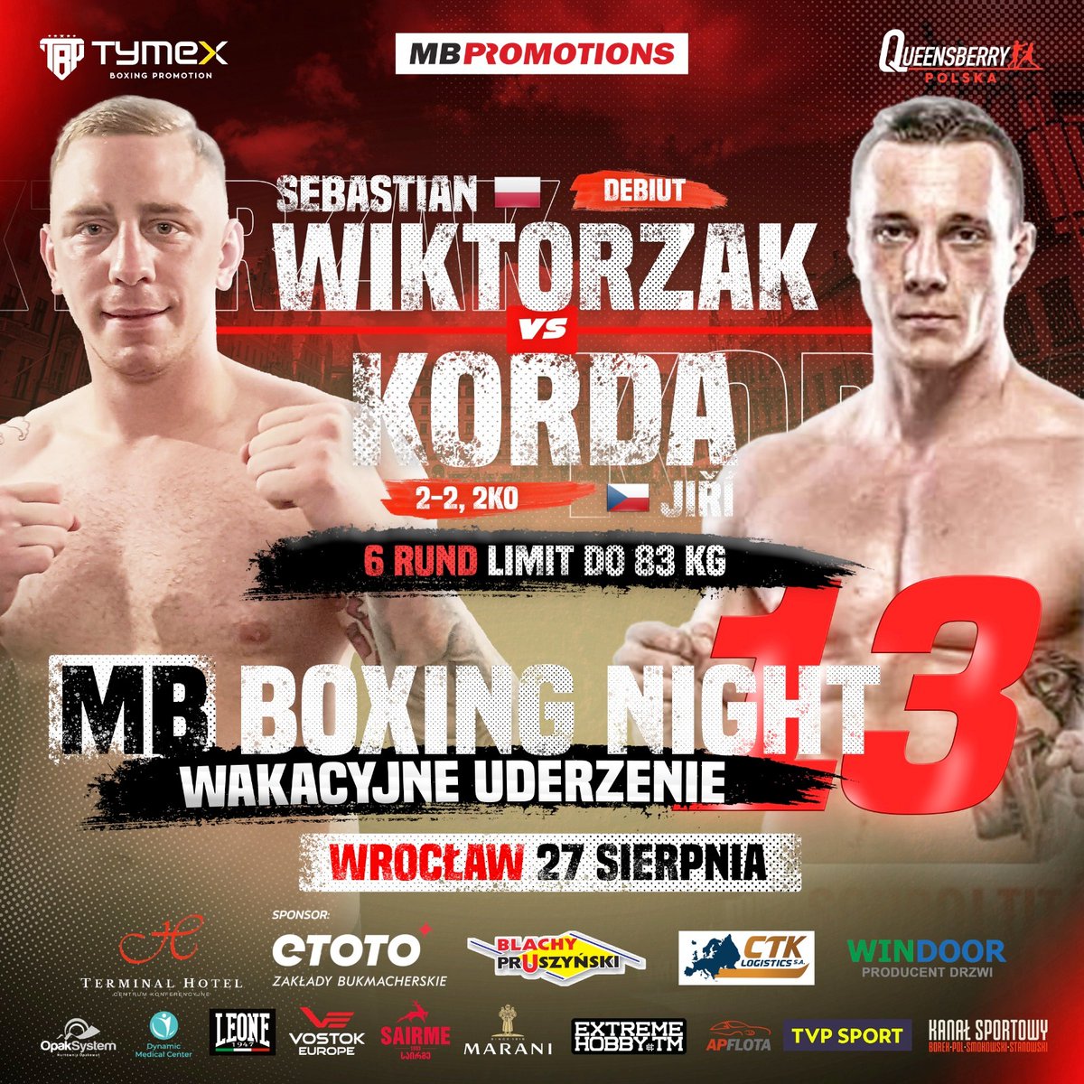 promotions_mb's tweet photo. Niespodzianka? Utytułowany pięściarz olimpijski idzie w świat zawodowców 🥊
🇵🇱 Sebastian Wiktorzak 🆚 Jiri Korda 🇨🇿
💥 6 rund, limit do 83 kg
#mbboxingnight #mbpromotions https://t.co/IA5TPPsfzu