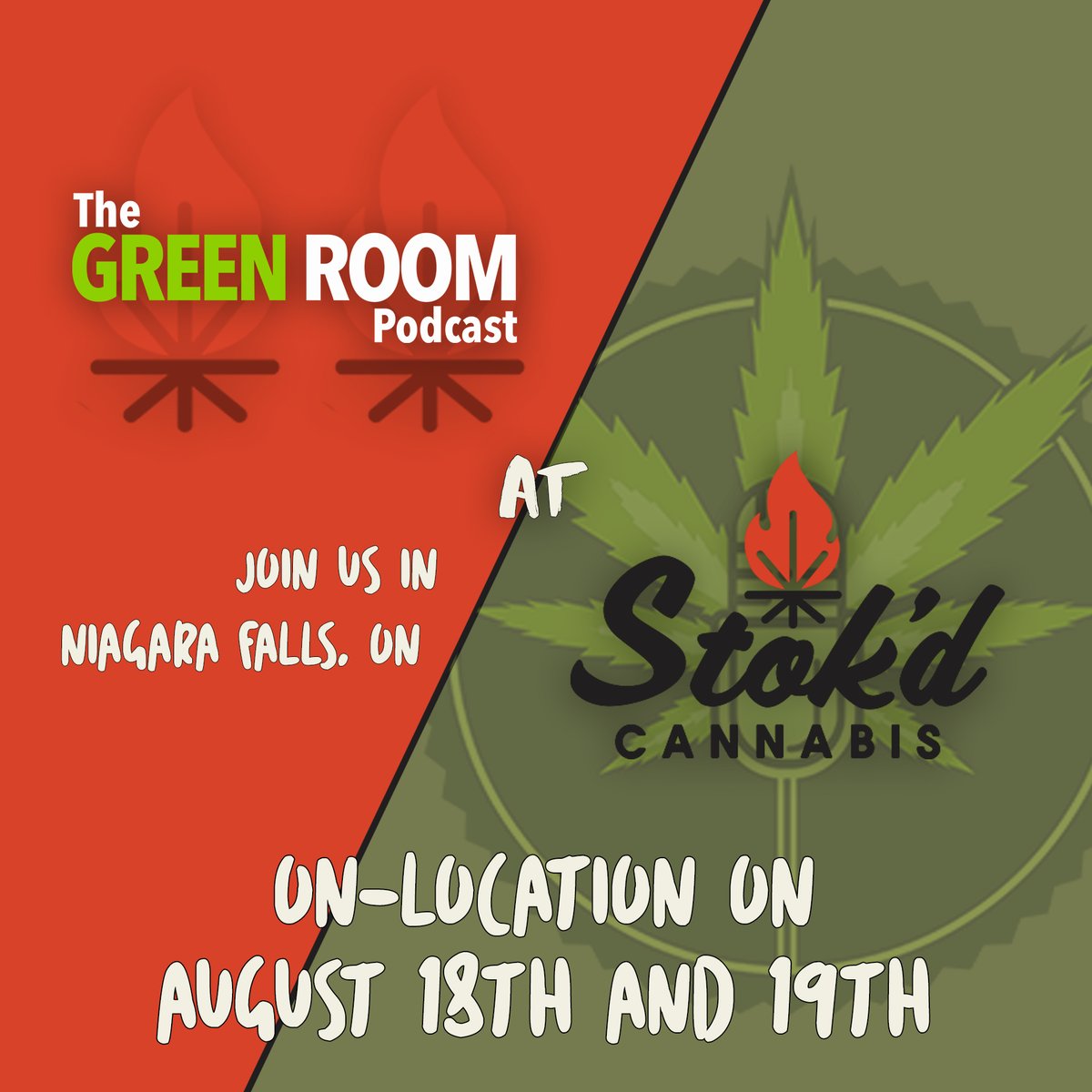 We're heading to Niagara Falls! 💦
Join @JacquiChilds and The Green Room at @stokdcannabis Niagara Falls on August 18th and 19th for amazing conversations and good vibez!