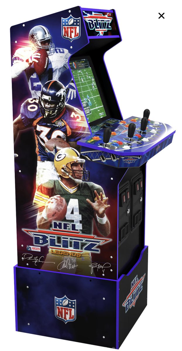 #NFLBlitz will include all major names like @DanMarino , #ChrisCarter, @JerryRice , @JeromeBettis36, @DeionSanders and hundreds more. @arcade_1up nailed this one!!!