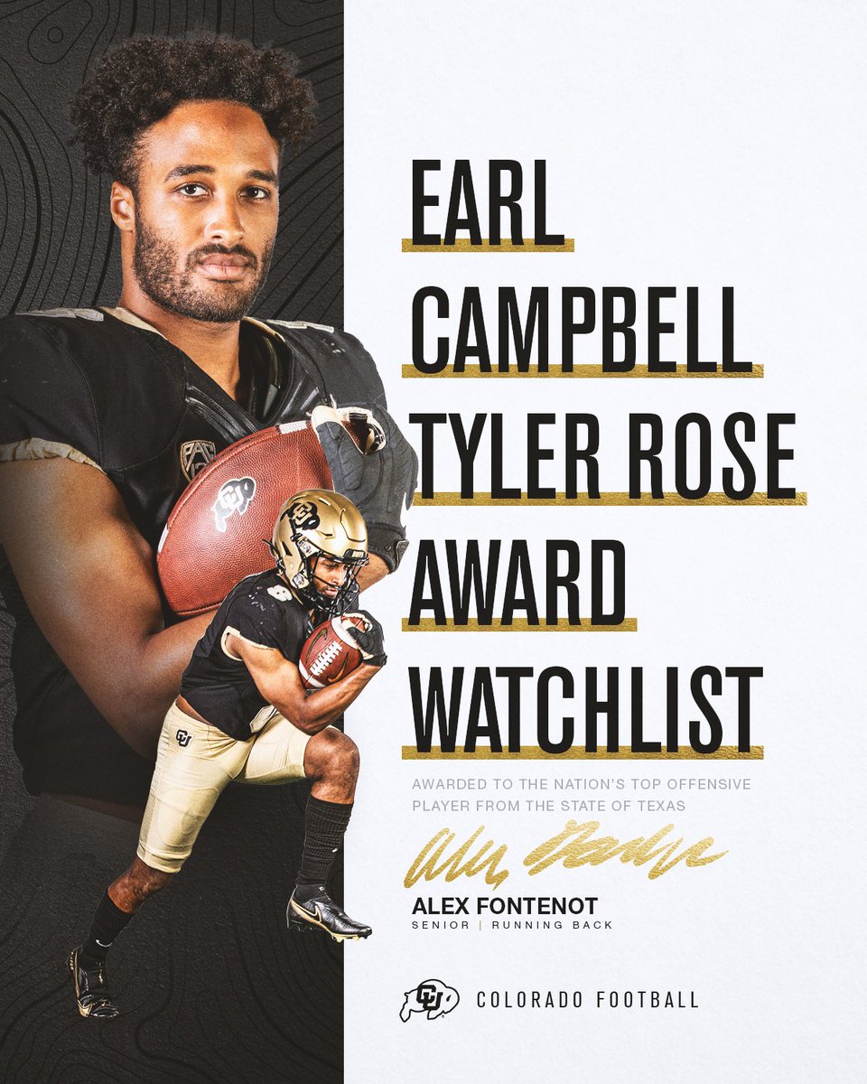 🚨@_alexfontenot named to Earl Campbell Tyler Rose Award Watchlist #GoBuffs | #CUlture 🦬