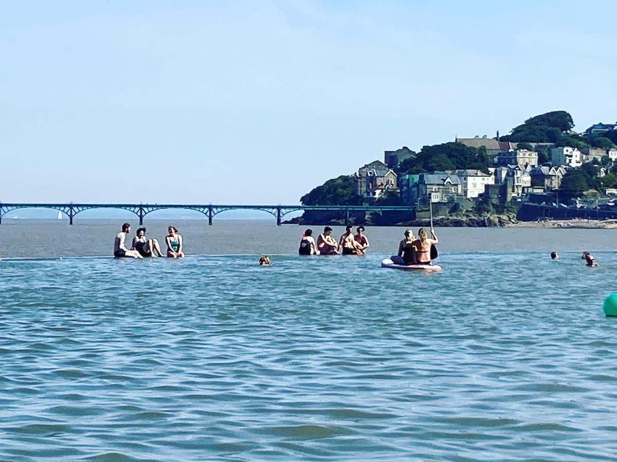 Feeling like Picture Post swimming in the marine lake on the Severn Estuary in Clevedon.