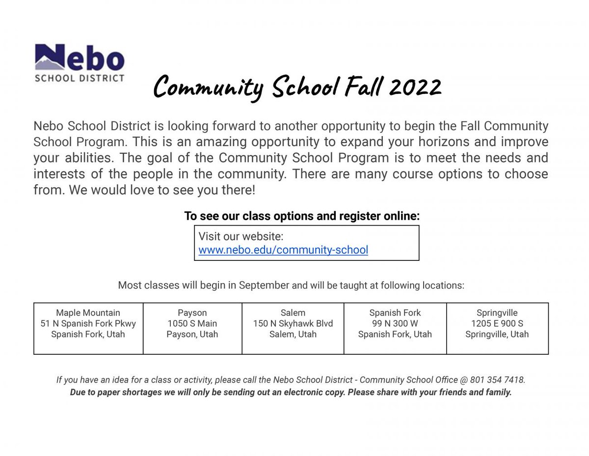 MtNeboMS's tweet photo. Community School Fall 2022 https://t.co/ajwJfIcDq3 https://t.co/CYORBN1CS0