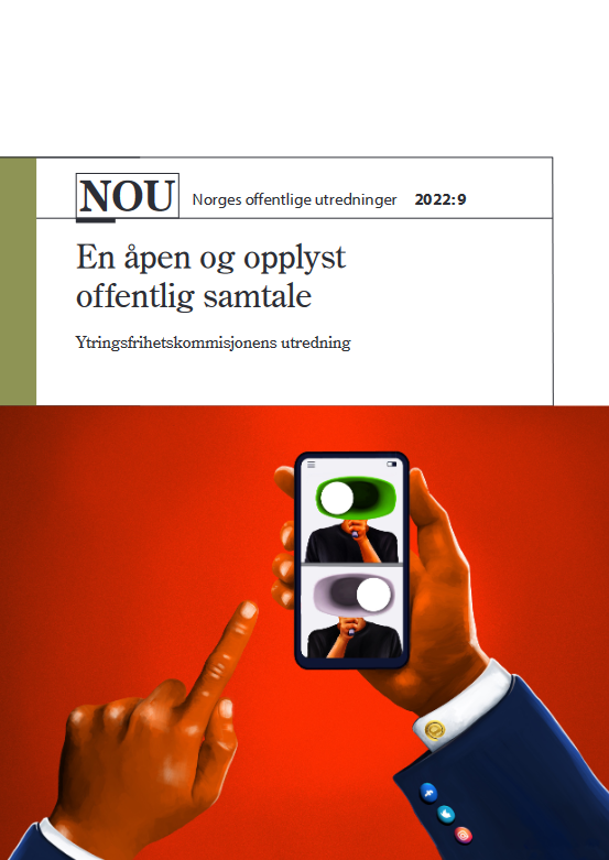 NOU_snakker_vi's tweet photo. #Ytringsfrihetskommisjonen overleverte 15. august 2022 NOU 2022: 9 En åpen og opplyst offentlig samtale - Ytringsfrihetskommisjonens utredning til kultur- og likestillingsminister Anette Trettebergstuen. https://t.co/lHTdKB2E4c https://t.co/LwuqgwS69Y