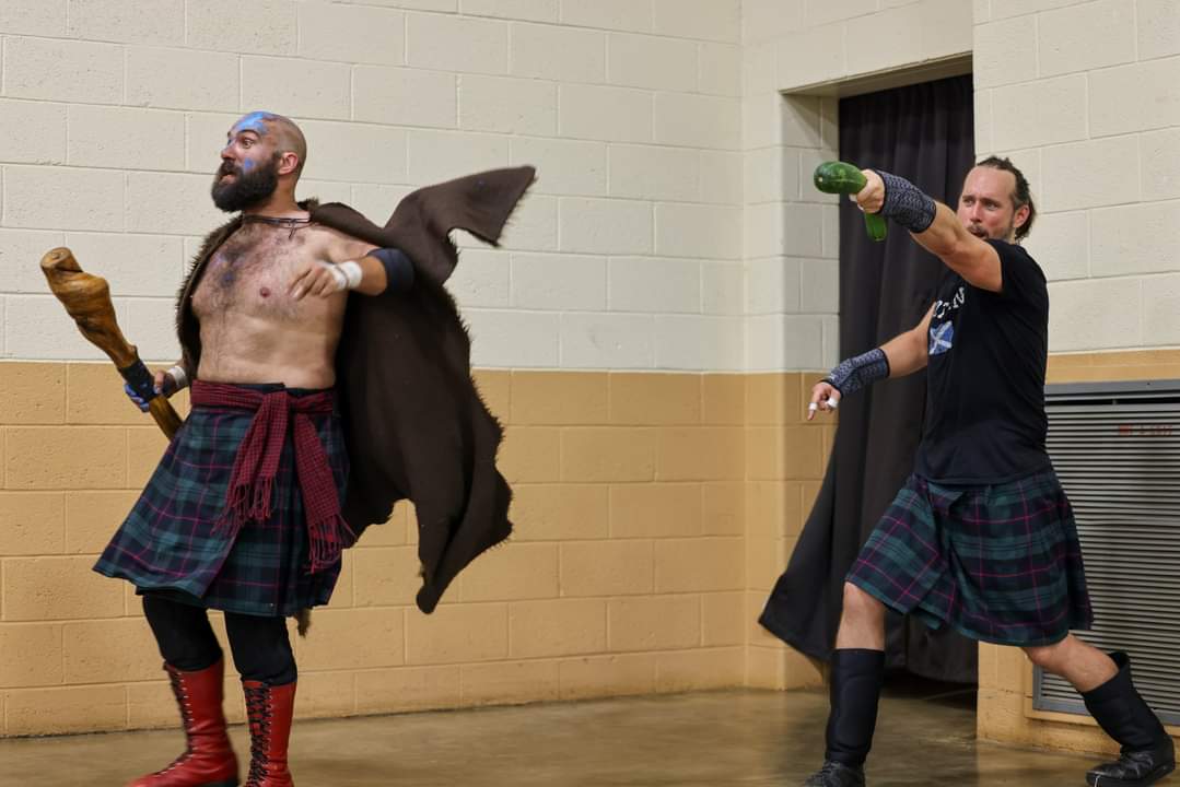GrimyScots's tweet photo. The Scots arrive, zucchini in hand to take on Creature Feature @rt33wrestling https://t.co/hKo9mLuGPg