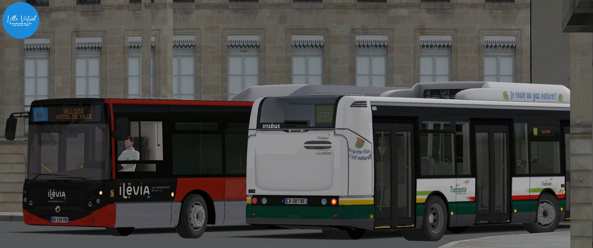 mit_listenbourg's tweet image. Sous un ciel assez clair, se balade deux #Irisbus #Citelis 10 et 12 mètres en livrée #Transpole et un autre en #Ilévia sur les lignes L4, CO1 et Citadine 1.

Map fictive autour de Lille.