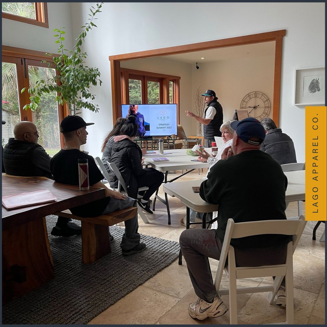 lagoapparel's tweet image. A photo from our 2022 Strategy Summit last month. We've got a lot of exciting new developments planned and can't wait to share them! 

#strategysummit #behindthescenes #lagoapparel