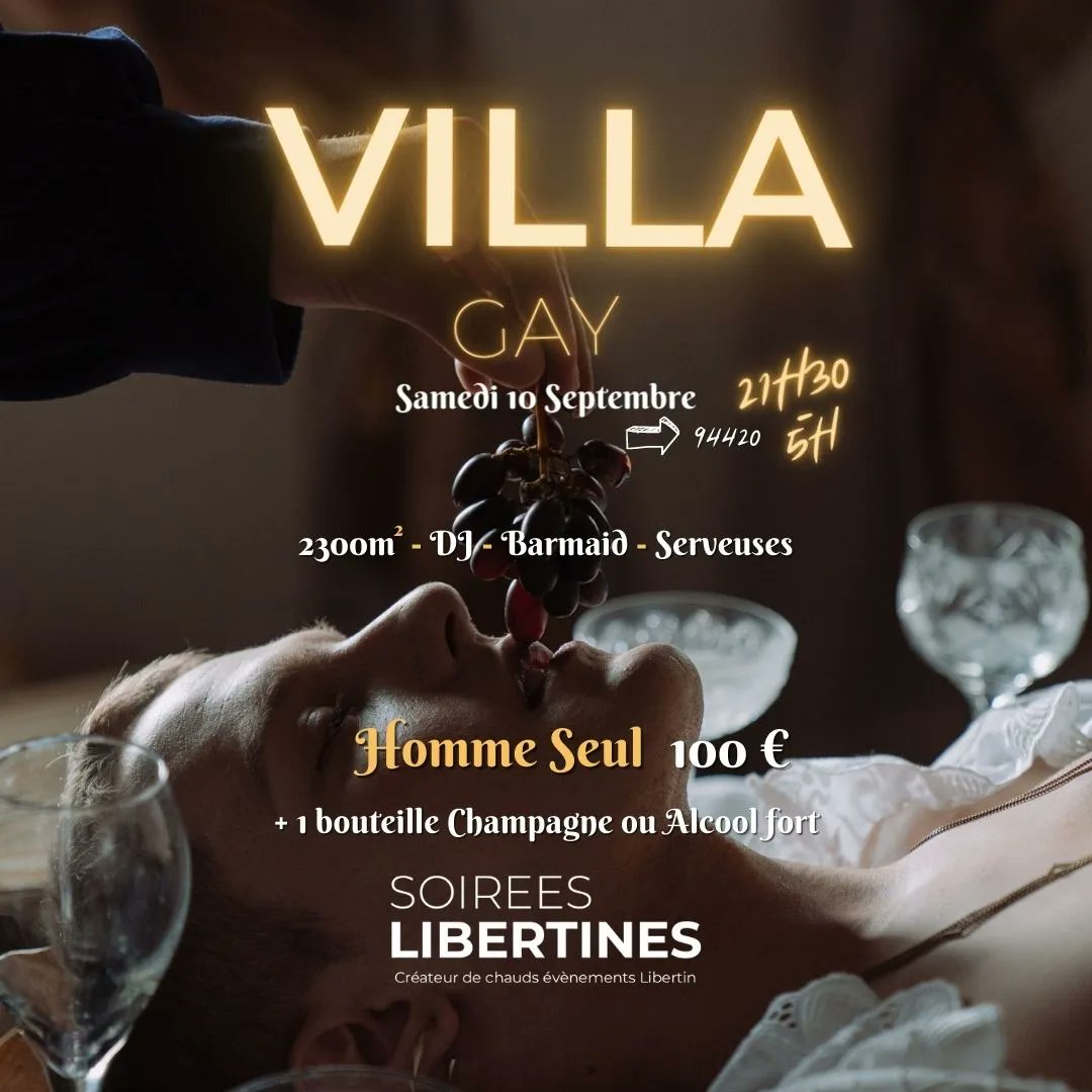 Soirees_Lib's tweet photo. 📢 Samedi 10 Septembre => Soirée 100% mâle 😈
3 jours de repos avant et après vous sont préconisés...😉
✅Lien de Réservation en BIO
À très vite Kiss 💋
.
.
.
#libertine #libertin #soireeprive #soireeslibertines #gay #gayfrance #gayparis #hot #soireehot #rencontre #dating https://t.co/OvELtLZpm6