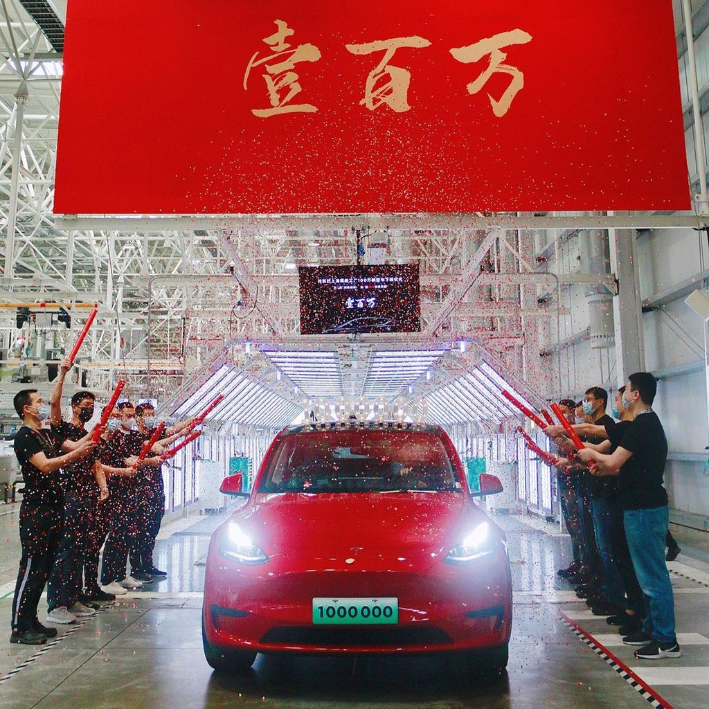 Congratulations @tesla <a href="/teslacn/">Tesla Greater China</a> for making your millionth car.