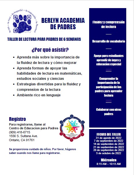 Berlyn_OMSD's tweet photo. We invite all parents to join us for the Berlyn Parent Reading Academy!  This is a six-week parent workshop series where you can learn more about improving reading fluency, learn some fun and engaging strategies to engage your child in reading comprehension and other great ideas. https://t.co/QTJtBF85ZK