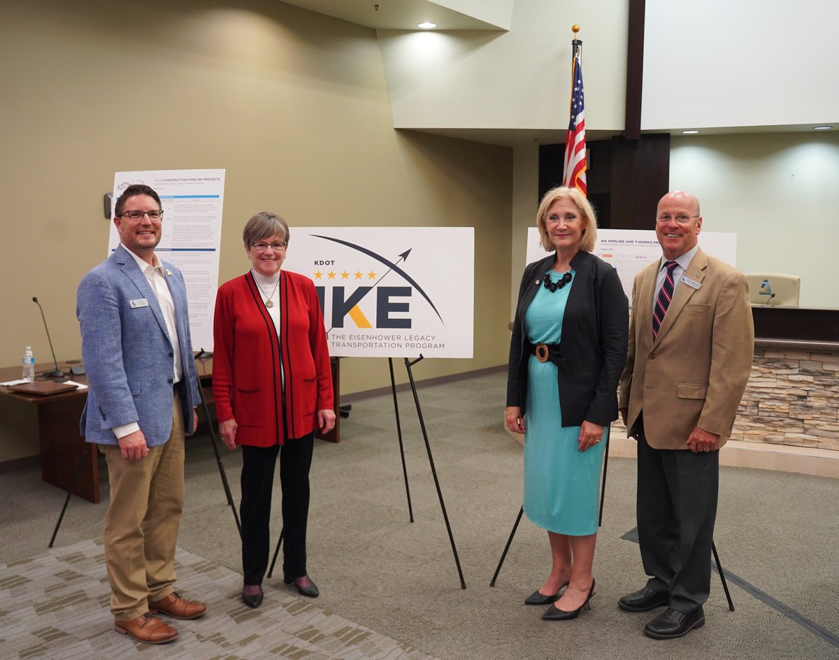 GovLauraKelly's tweet photo. Today I am pleased to be in @CityofAndoverKS to announce the second round of Kansas highway projects moving from the Development to the Construction Pipeline as part of my administration’s 10-year, $10 billion Eisenhower Legacy Transportation Program. https://t.co/TTz8fLchd2