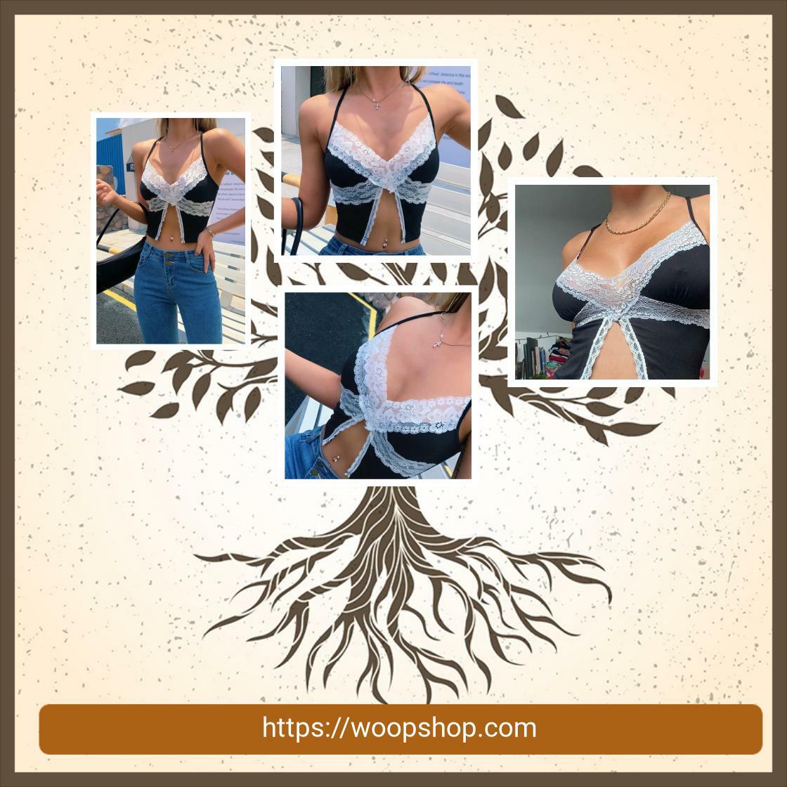 WoopShop_com's tweet photo. Patchwork Spaghetti Strap Split Lace Crop Top For Women https://t.co/wHZ9sPxaCz
 #follow #me https://t.co/U0jbBbDyAK