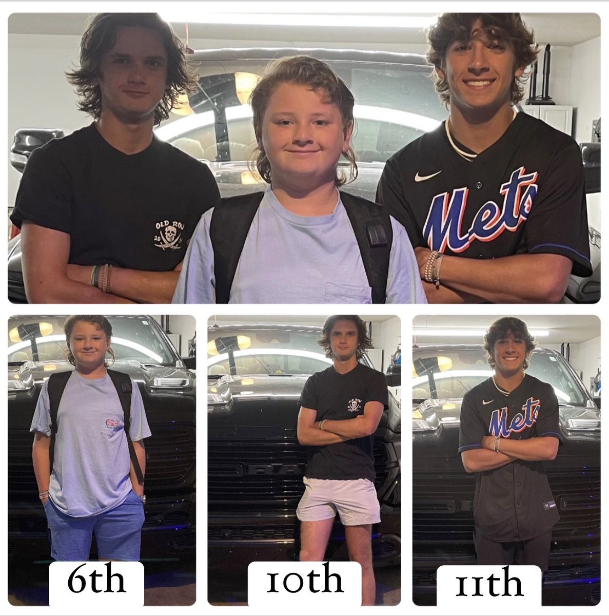 Kat4usc's tweet photo. Here we go⦠11th, 10th and 6th!!! #WeAreD5 #FirstDayInD5 #D5Family #Deglerboys #byrneshighschool #beechspringsintermediate #byrnesbaseball #runningrebelsbasketball #bluesbaseball https://t.co/sMJ2fJlzax
