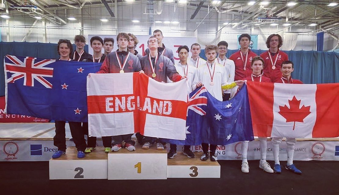 🥇🤺🌍🏴󠁧󠁢󠁥󠁮󠁧󠁿 Commonwealth Fencing Championships 2022 - Day 7.
Our first Epee Team GOLD from the Junior Men - against New Zealand 45-25!
Impressive display with victories vs Wales &amp; Canada too.

<a href="/britishfencing/">British Fencing</a> 
<a href="/EnglandFencing/">England Fencing</a> 

#Epee #Fencing #Commonwealth #Sport #England #London