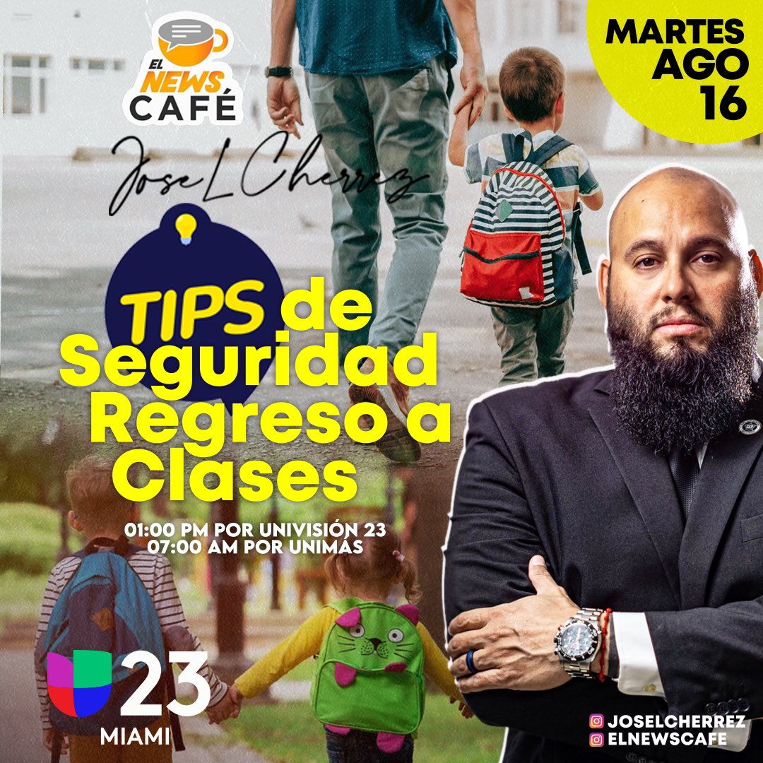 joselcherrez's tweet photo. Mañana estaremos en @elnewscafe por @univision23 a la 1:00 PM
@unimas 7:00 AM
Con @albertosardinas y @aly_sanchezoficial dando consejos de seguridad para la comunidad.
#joselcherrez #elnewscafe #univision #univision23 #unimas #albertosardinas #alysanchez #seguridad #consejos https://t.co/csAETLit1S