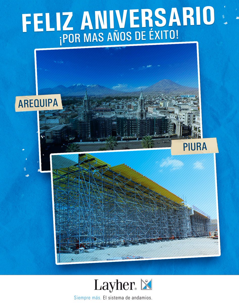 LayherPeru's tweet photo. 🔝 #HOY ¡Celebramos a lo bueno! 
🇵🇪 #LayherPeru rinde homenaje y desea un #FelizAniversario a nuestras queridas ciudades de #Piura y #Arequipa por su aniversario número 482º y 490º! ¡Muchas felicidades! https://t.co/eiHFDkVvAx