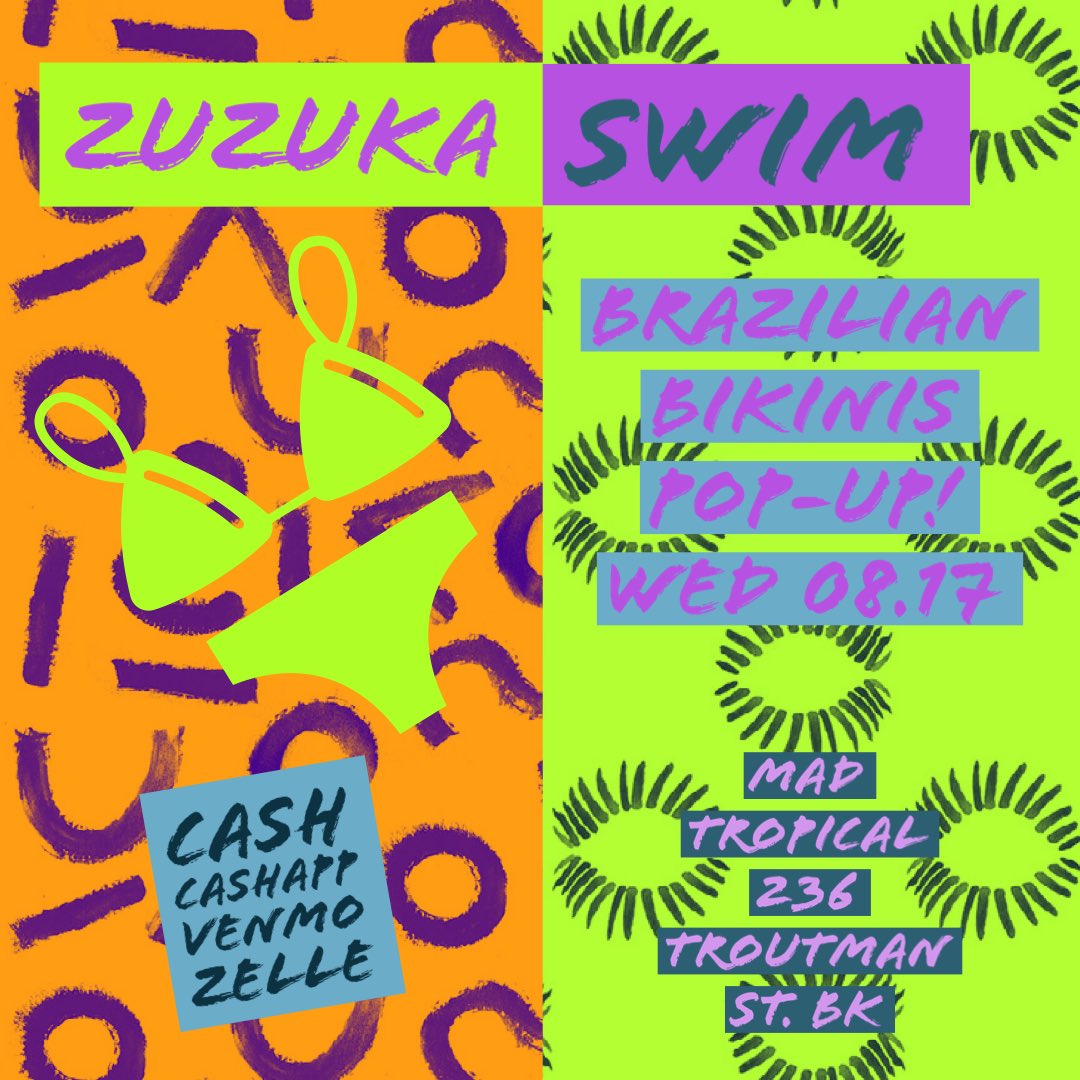 ZuzukaPoderosa's tweet photo. #zuzukaswim Brazilian Bikini pop-up this Wed 08.17 Brooklyn !! https://t.co/poyl8UXpht