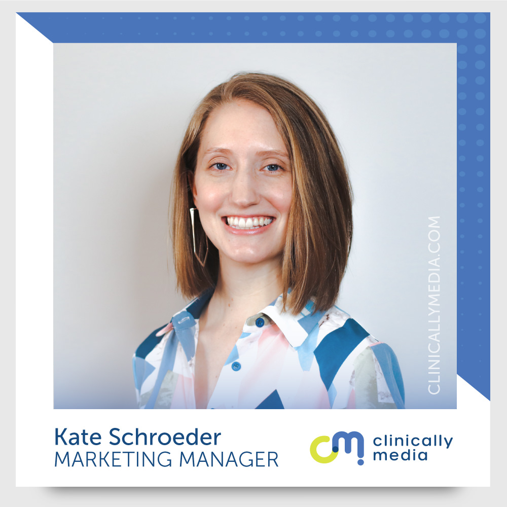 clinicallymedia's tweet photo. Get to know our Marketing Manger Kate Schroeder at https://t.co/UqTahBBpjf and let us know how Kate and the Clinically Media team can help your clinical trial efforts! #GetToKnowUs #marketing #Kate4You https://t.co/Rz9K3orN2O