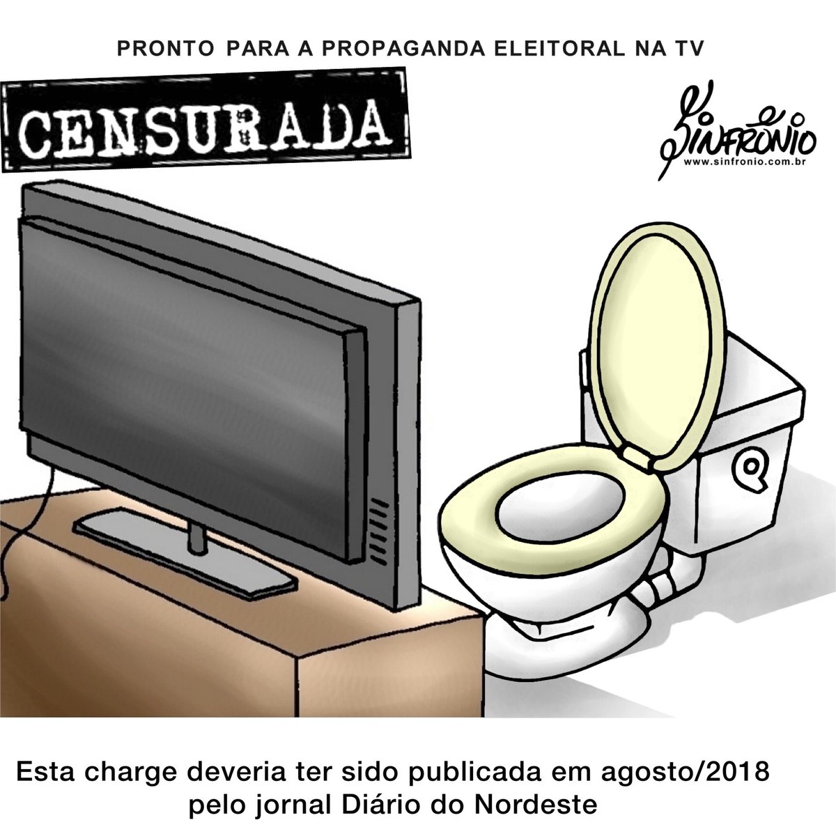 Sinfronio1's tweet photo. CHARGES CENSURADAS #censura #liberdade #imprensa #liberdadedeimprensa #jornal #noticias #fatos #expressao #charge #humor #cartum #eleição #tse #propagandapolitica #horarioeleitoral https://t.co/DuD3hZ3L96