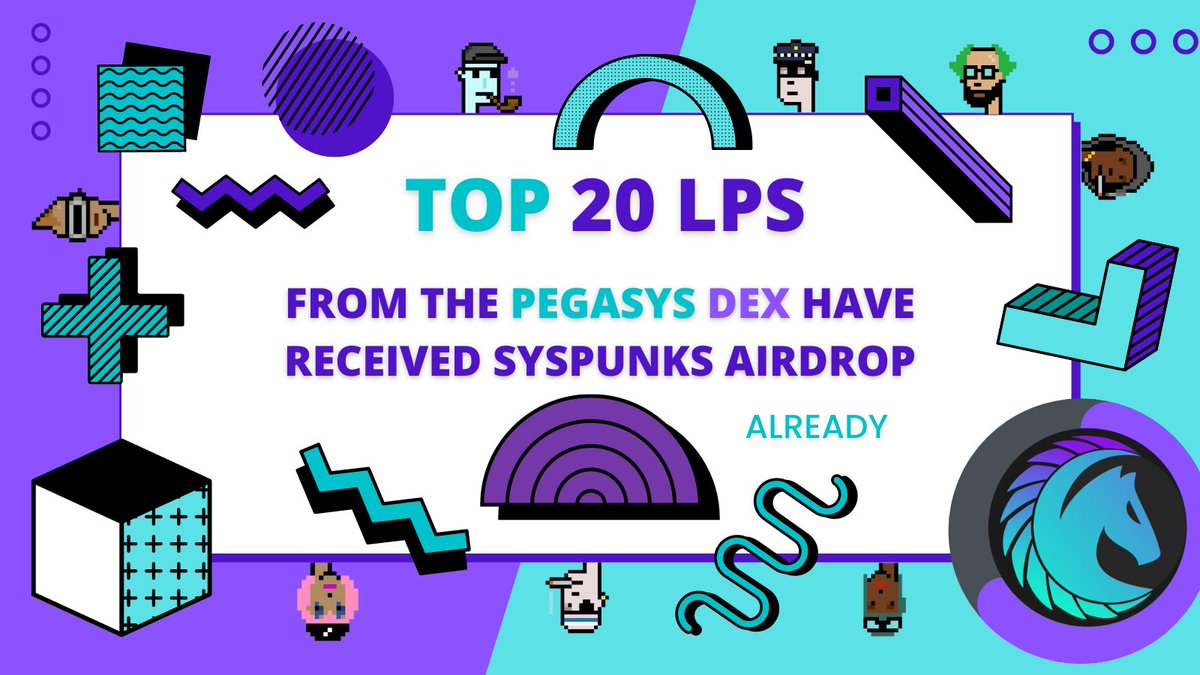 PegasysDAO's tweet photo. The top 20 liquidity positions within #Pegasys have already received one #SysPunk each:
https://t.co/yNU6msX5Ah
Please note that these positions do not include farming positions yet. Once we expand our indexer to include more data, we can run another giveaway for top farmers π¨π»βπΎ https://t.co/8vuiroB93j