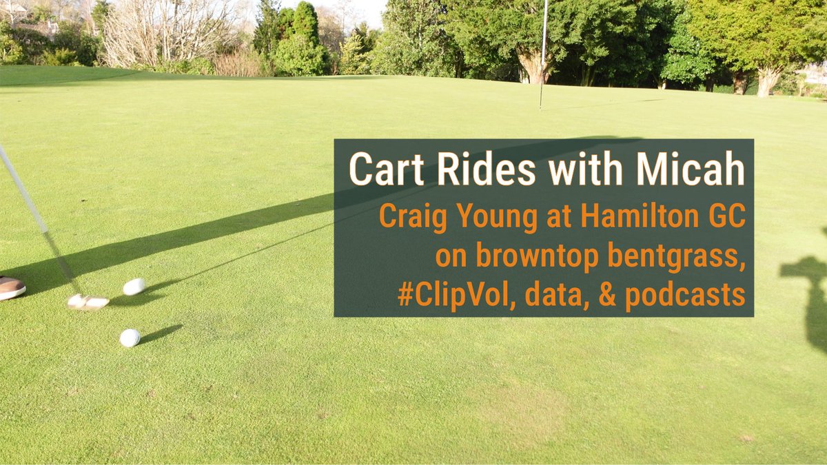 micahwoodsturf's tweet photo. New episode of "Cart Rides" from Hamilton GC with @craigyoung1, looking at browntop bentgrass greens, talking about the system implemented by @gslefty to produce bent-dominated surfaces, and what podcasts Craig listens to. https://t.co/zEFgvcHq3Y https://t.co/n7eHmUcmZw