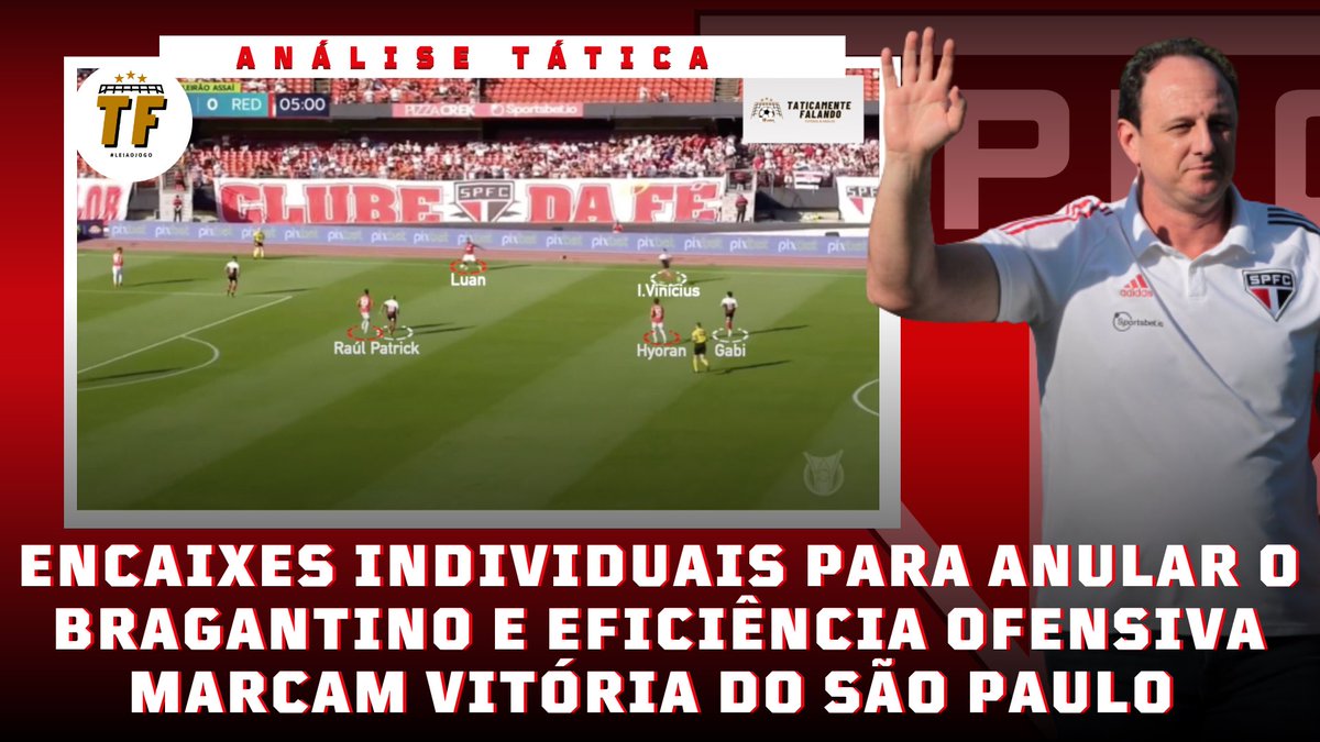 Taticamente's tweet photo. 🇾🇪 O SÃO PAULO conseguiu uma grande vitória diante do RED BULL BRAGANTINO! 

⚽️ Nos 3 a 0, o time de Ceni mostrou força e consistência nos encaixes de marcação individual, além de boa eficácia no ataque. 

📹 Confira na ANÁLISE TÁTICA: 
https://t.co/cigmpwX5cJ | #LeiaOJogo https://t.co/ePnzLxncFR