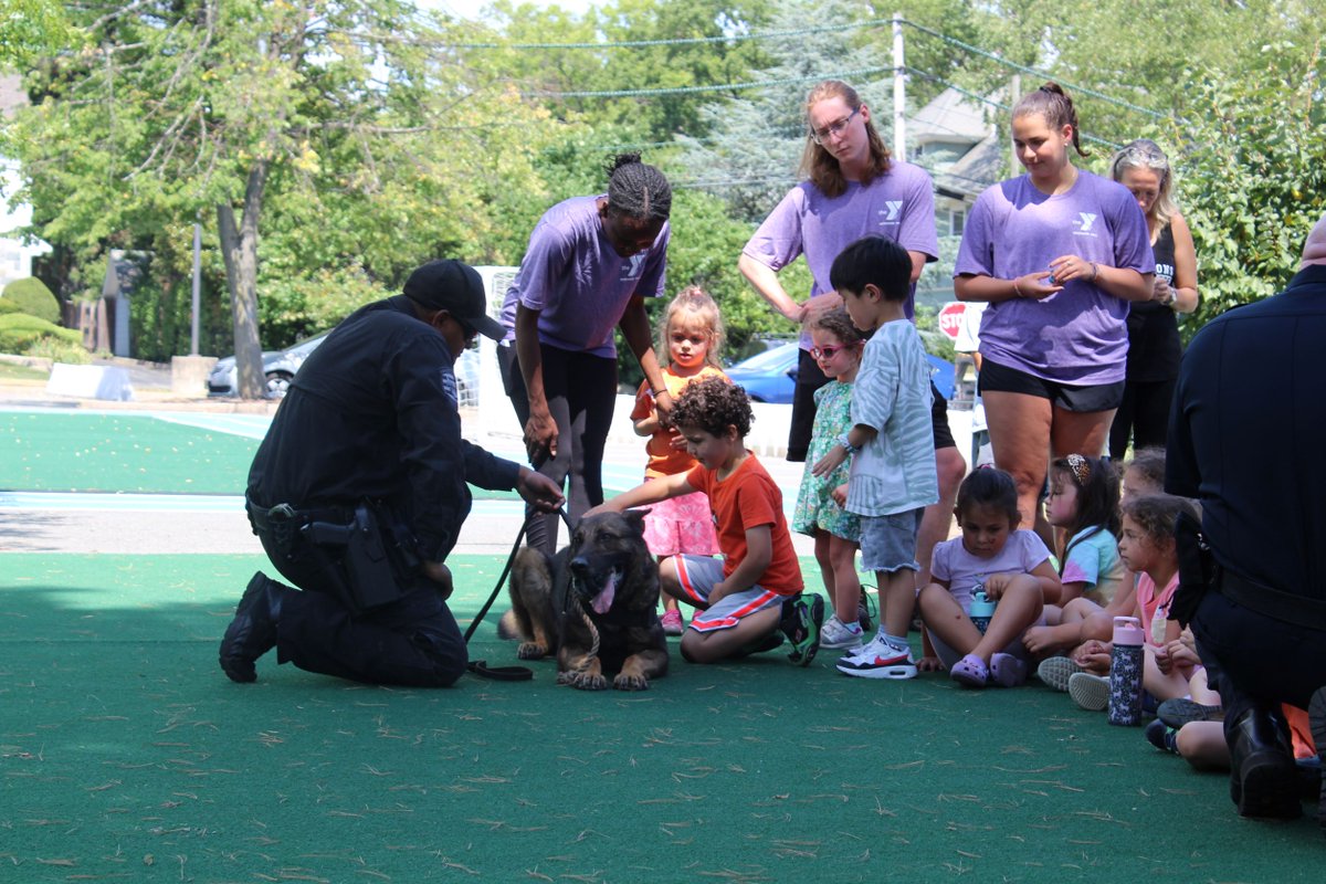 RidgewoodYMCA's tweet photo. A huge thank you to the Paramus and Paterson Police Departments for visiting our campers! The kids loved seeing the motorcycle and K-9 demonstrations! https://t.co/3SL89HBhEn